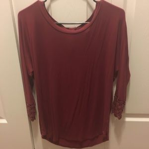 3/4 sleeve shirt w/lace Sleeve Charming Charlie’s